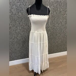 Reformation Tiered Smocked Midi Dress